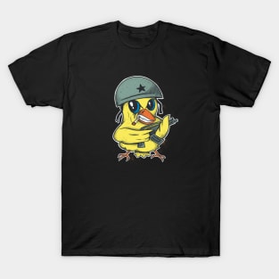 War Chick Soldier Funny Military Grunge Chicken Lover Gamer T-Shirt